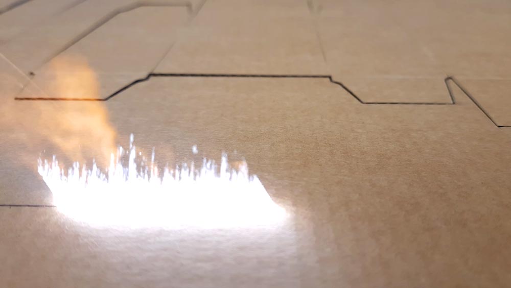 Laser cutting cardboard 