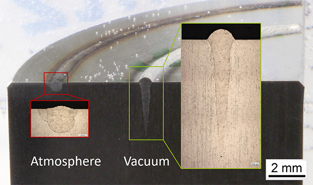 Atmospheric laser beam welding