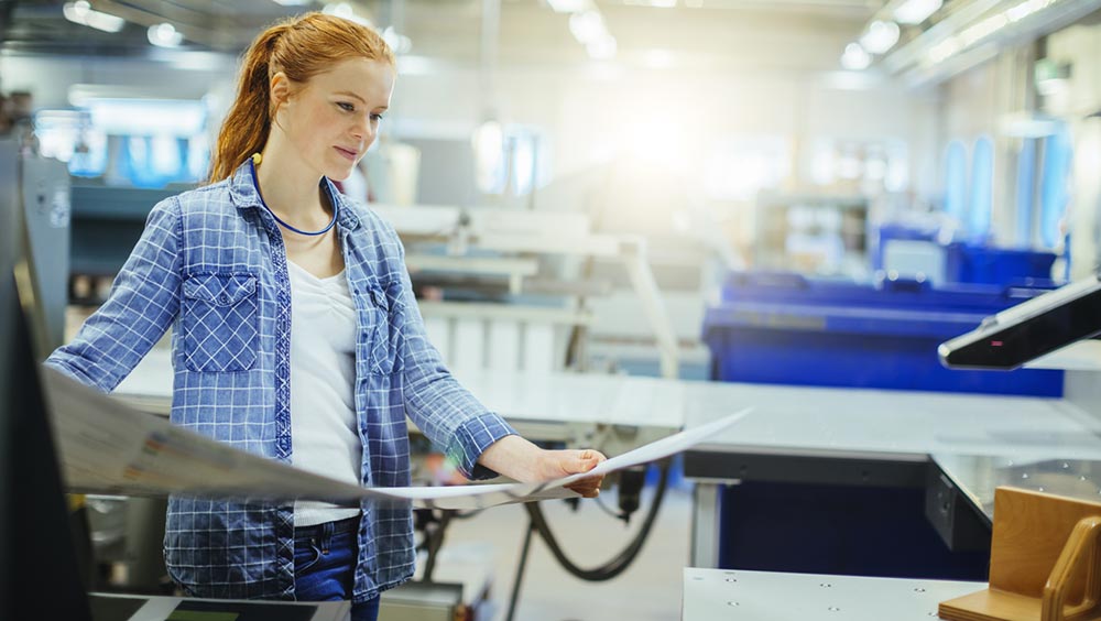 Woman in paper production Woman in paper production