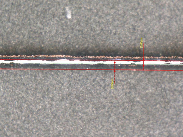 Laser cut on electrode foils - before