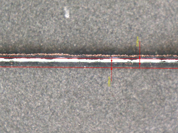 Laserschnitt an Elektrodenfolien - Vorher