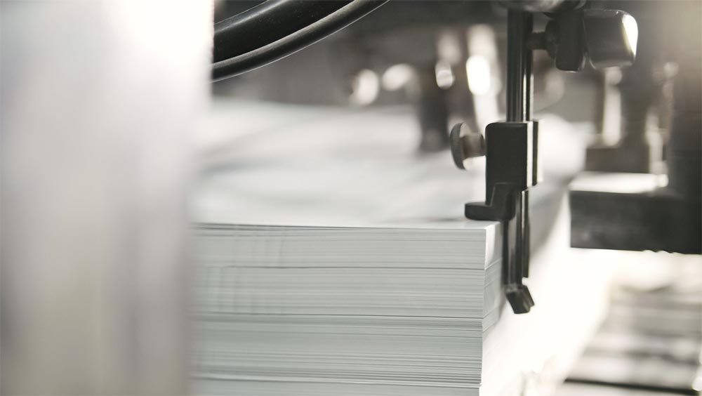 Paper stack in the printer Paper stack in the printer