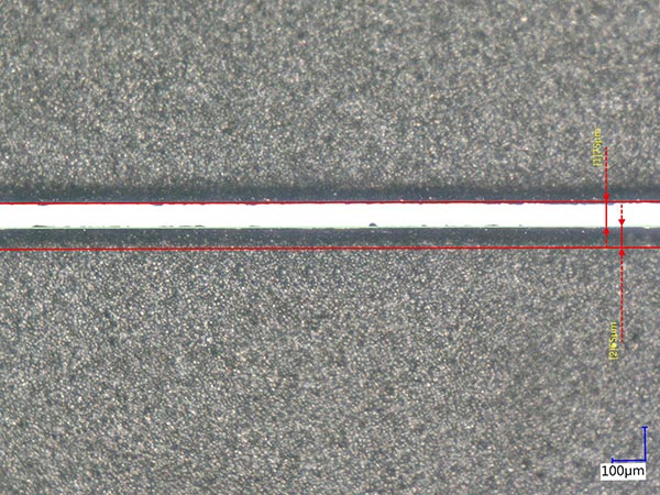 Laserschnitt an Elektrodenfolien - Nachher Laserschnitt an Elektrodenfolien - Nachher