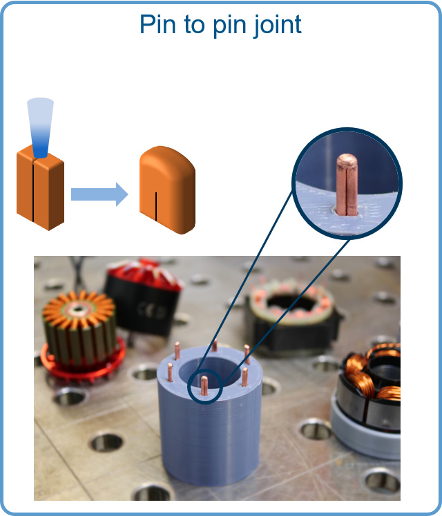 Welding of electrical contacts: Pin-to-pin connection